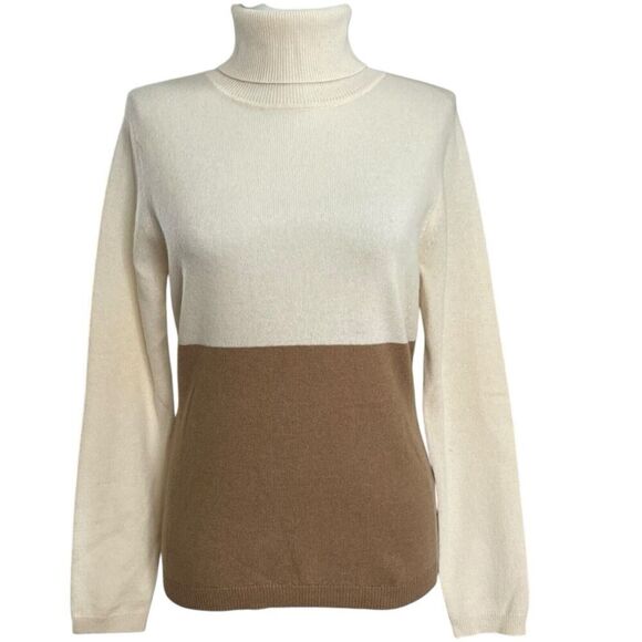 Garnet Hill 100% Cashmere Turtleneck Sweater XS Neutral Capsule quiet luxury - Picture 1 of 10